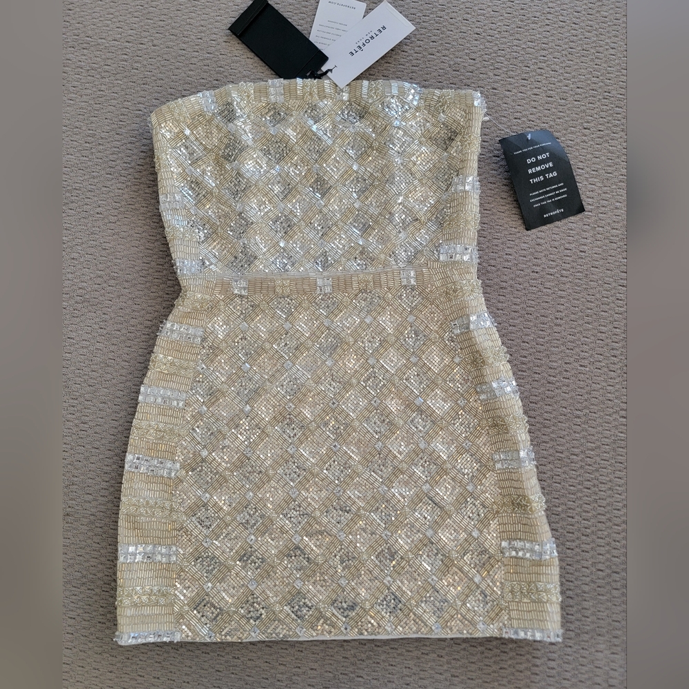 Retrofete Silver Mini Dress - Picture 8 of 13